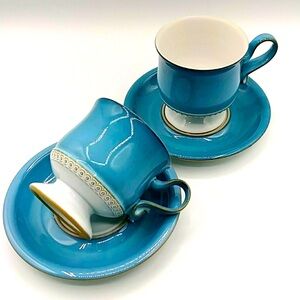 2 Denby Sets Of Cup & Saucer, Castile. Made In England.